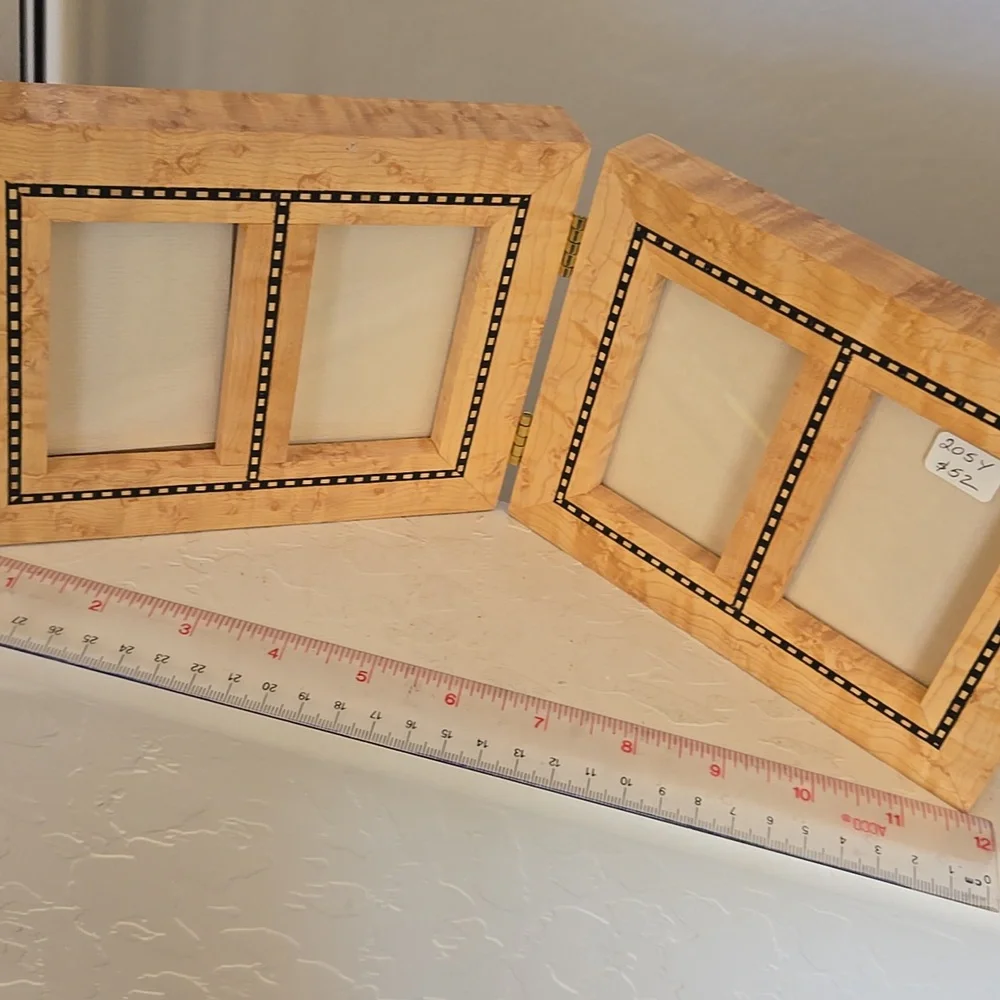 Handcrafted Birdseye Maple Folding Pictureframe